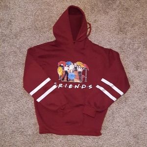 Burgundy friends hoodie